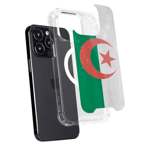 Algeria Flag Distressed iPhone 14 Pro MagSafe Case